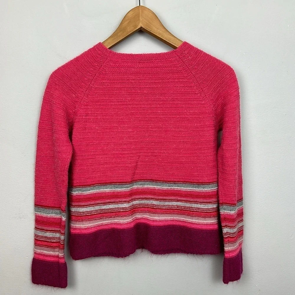 Vintage United Colors of Benetton Girls Wool/Mohair Blend Pom Pom Sweater Sz XL